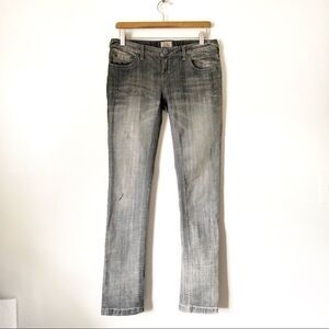 Vintage Free People gray distressed straight fit jeans size 27 preowned